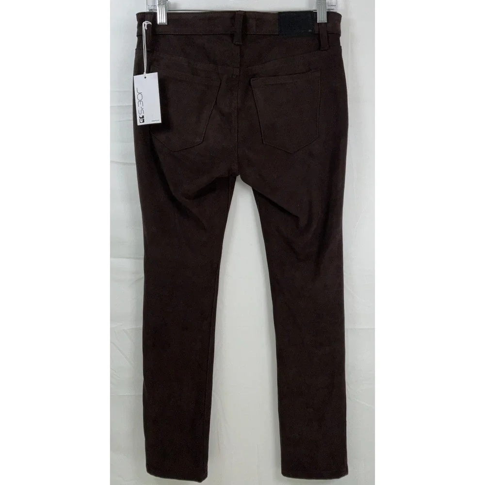 NWT Joe's Jeans‎ Flawless The Icon Suede Mid Rise Skinny Ankle Pants Brown 28